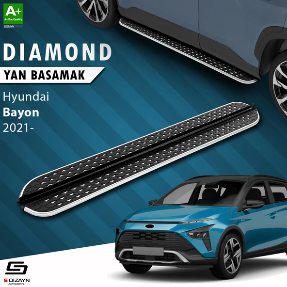 S-Dizayn Hyundai Bayon Diamond Krom Yan Basamak 173 Cm 2021 Üzeri A+ Kalite ürün görseli 1