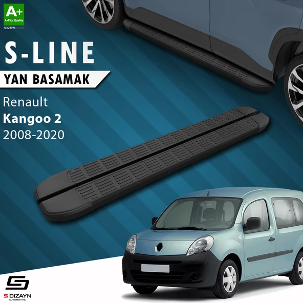 S-Dizayn Renault Kangoo 2 Uzun Şase S-Line Siyah Yan Basamak 223 Cm 2008-2020 A+ Kalite ürün görseli 1