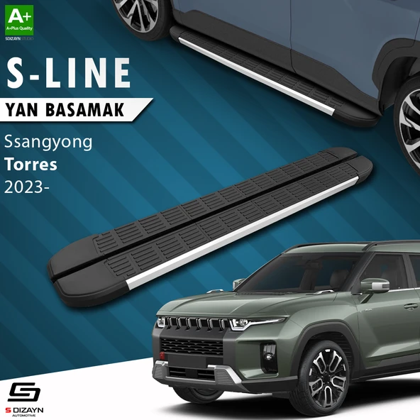 S-Dizayn Ssangyong Torres S-Line Aluminyum Yan Basamak 183 Cm 2023 Üzeri A+ Kalite ürün görseli 1