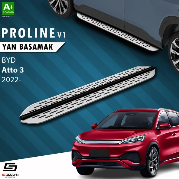 S-Dizayn BYD Atto 3 OEM Still Pro V1 Aluminyum Yan Basamak 183 Cm 2022 Üzeri ürün görseli 1