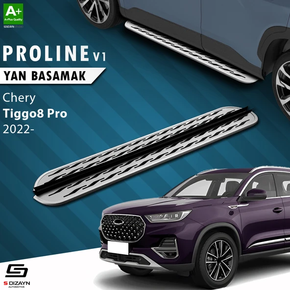 S-Dizayn Chery Tiggo8 Pro OEM Still Pro V2 Aluminyum Yan Basamak 183 Cm 2022 Üzeri A+ Kalite ürün görseli 1