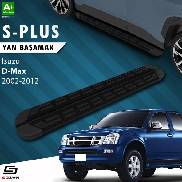 S-Dizayn Isuzu D-Max S-Plus Siyah Yan Basamak 203 Cm 2002-2012 A+ Kalite ürün görseli 1