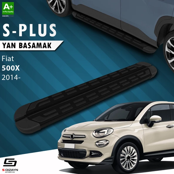S-Dizayn Fiat 500X S-Plus Siyah Yan Basamak 173 Cm 2014 Üzeri A+ Kalite ürün görseli 1