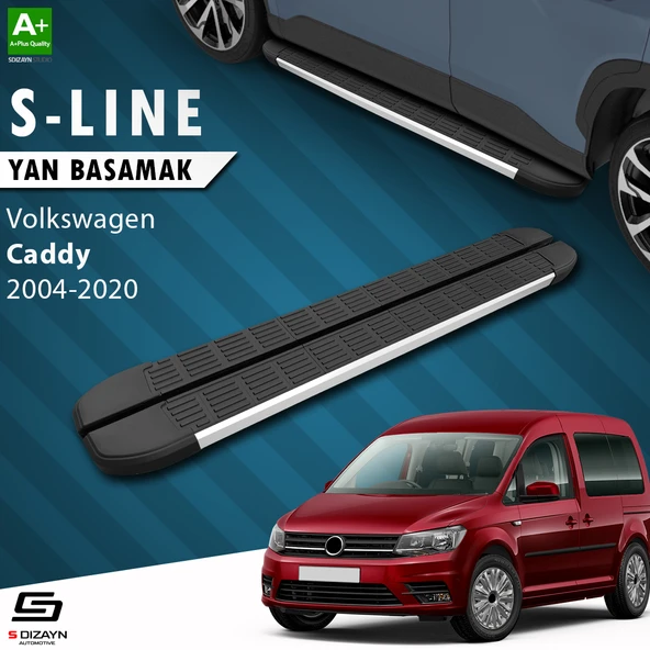 S-Dizayn VW Caddy 3 Uzun Şase S-Line Aluminyum Yan Basamak 223 Cm 2004-2020 A+ Kalite ürün görseli 1