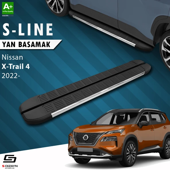S-Dizayn Nissan X-Trail T33 S-Line Krom Yan Basamak 183 Cm 2022 Üzeri A+ Kalite ürün görseli 1