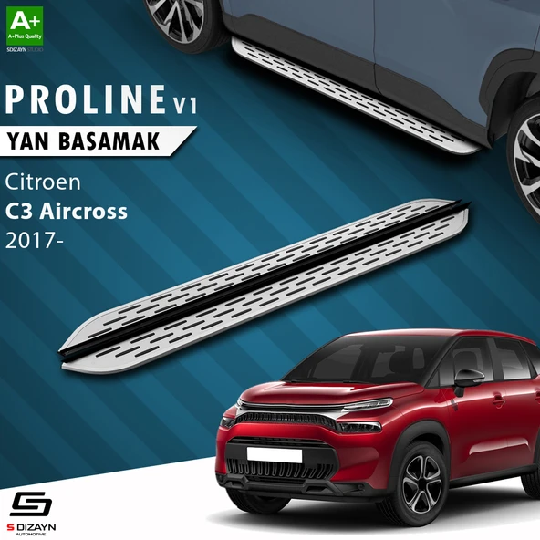 S-Dizayn Citroen C3 Aircross OEM Still Pro V1 Aluminyum Yan Basamak 183 Cm 2017 Üzeri A+ Kalite ürün görseli 1