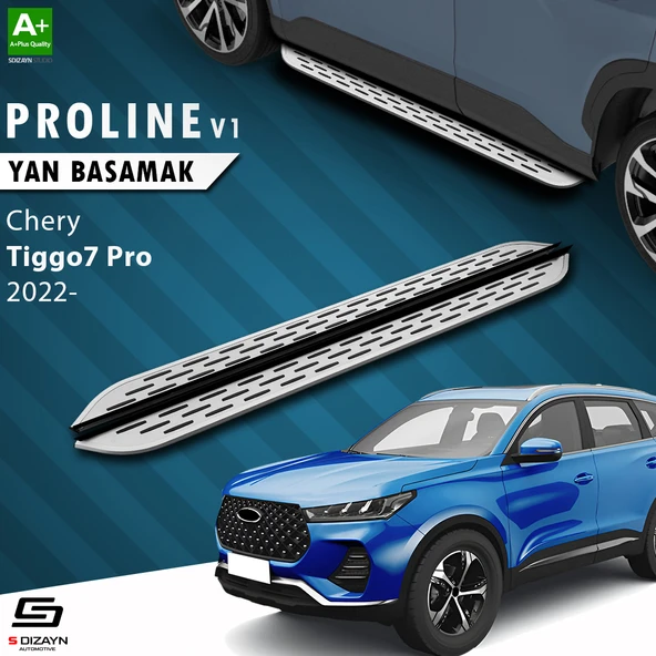 S-Dizayn Chery Tiggo7 Pro OEM Still Pro V1 Aluminyum Yan Basamak 183 Cm 2022 Üzeri A+ Kalite ürün görseli 1