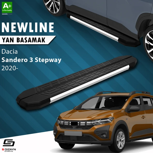 S-Dizayn Dacia Sandero 3 Stepway NewLine Krom Yan Basamak 183 Cm 2020 Üzeri A+ Kalite ürün görseli 1