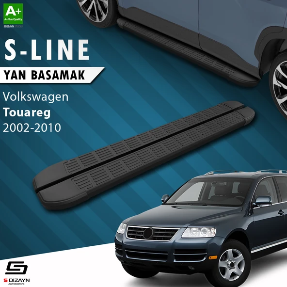 S-Dizayn VW Touareg S-Line Siyah Yan Basamak 193 Cm 2002-2010 A+ Kalite ürün görseli 1