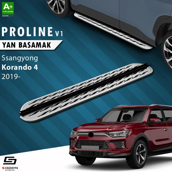 S-Dizayn Ssangyong Korando OEM Still Pro V2 Aluminyum Yan Basamak 183 Cm 2019 Üzeri A+ Kalite ürün görseli 1