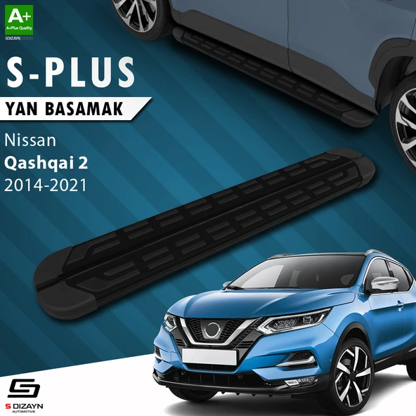 S-Dizayn Nissan Qashqai 2 S-Plus Siyah Yan Basamak 173 Cm 2014-2021 A+ Kalite ürün görseli 1