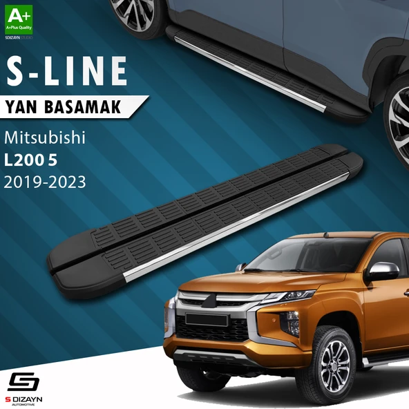 S-Dizayn Mitsubishi L200 5 Makyajlı S-Line Krom Yan Basamak 203 Cm 2019-2023 A+ Kalite ürün görseli 1