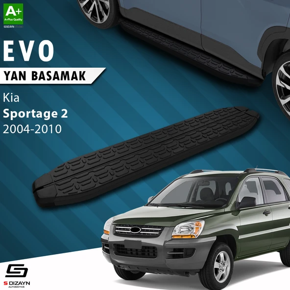 S-Dizayn Kia Sportage 2 Evo Siyah Yan Basamak 173 Cm 2004-2010 A+ Kalite ürün görseli 1