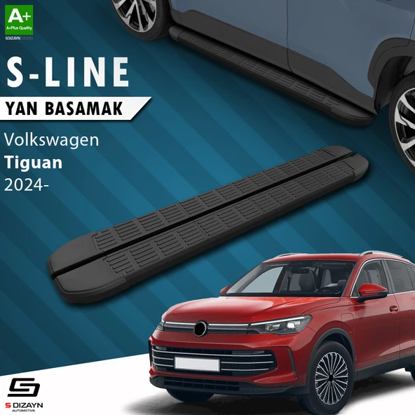 S-Dizayn VW Tiguan 3 S-Line Siyah Yan Basamak 183 Cm 2024 Üzeri A+ Kalite ürün görseli 1