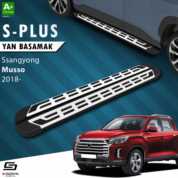 S-Dizayn Ssangyong Musso S-Plus Gri Yan Basamak 203 Cm 2018 Üzeri A+ Kalite ürün görseli 1