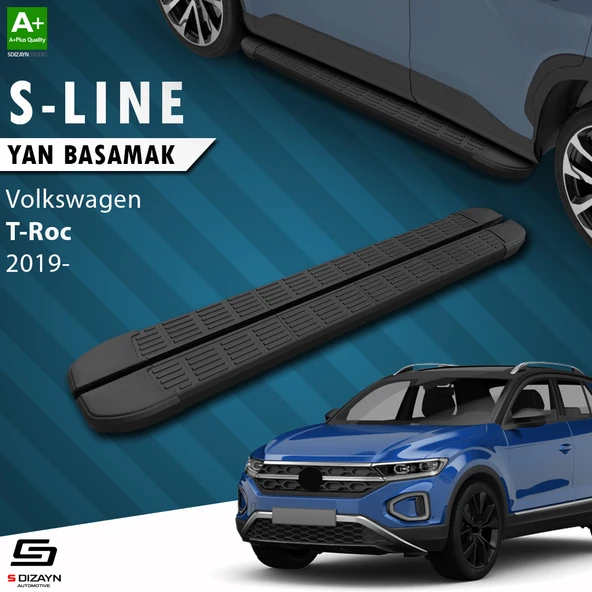 S-Dizayn VW T-Roc S-Line Siyah Yan Basamak 173 Cm 2019 Üzeri A+ Kalite ürün görseli 1