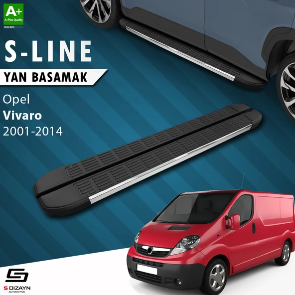 S-Dizayn Opel Vivaro A Uzun Şase S-Line Krom Yan Basamak 263 Cm 2001-2014 A+ Kalite ürün görseli 1