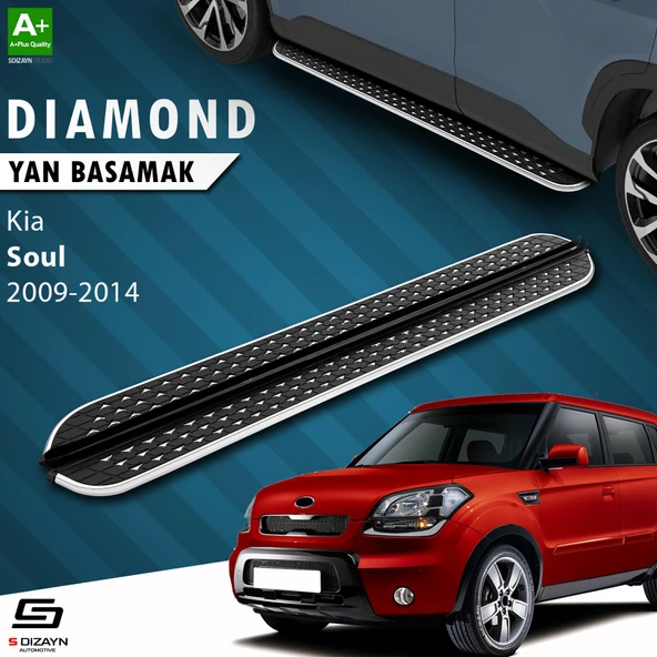 S-Dizayn Kia Soul Diamond Krom Yan Basamak 173 Cm 2009-2014 A+ Kalite ürün görseli 1