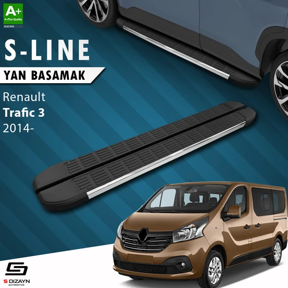 S-Dizayn Renault Trafic 3 Uzun Şase S-Line Krom Yan Basamak 263 Cm 2014-2020 A+ Kalite ürün görseli 1