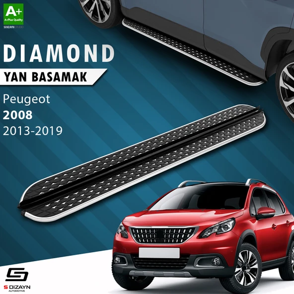 S-Dizayn Peugeot 2008 Diamond Krom Yan Basamak 173 Cm 2013-2019 A+ Kalite ürün görseli 1