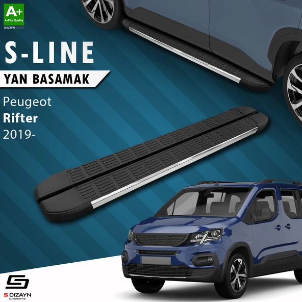 S-Dizayn Peugeot Rifter Uzun Şase S-Line Krom Yan Basamak 213 Cm 2019 Üzeri A+ Kalite ürün görseli 1
