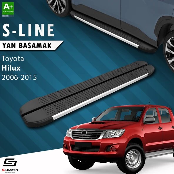 S-Dizayn Toyota Hilux 7 S-Line Aluminyum Yan Basamak 203 Cm 2006-2015 A+ Kalite ürün görseli 1
