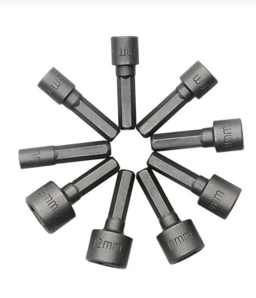 Manyetik Mıknatıslı 5 6 7 8 9 10 11 12 13 mm Somun Civata Adaptör Seti CRV Metal Matkap Uyumlu Uç ürün görseli 1