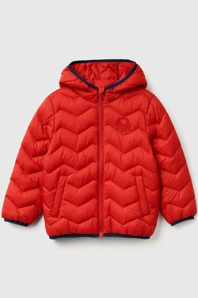 United Colors of Benetton Erkek Bebek 2TWDGN02V-25K Mevsimlik Mont Kırmızı ürün görseli 1