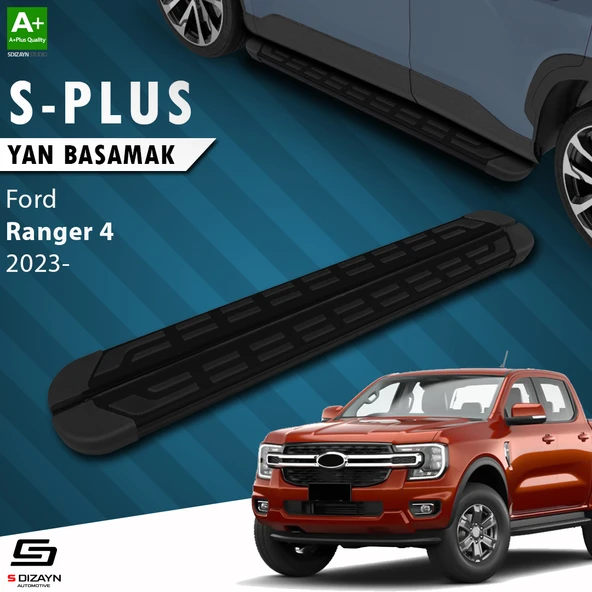 S-Dizayn Ford Ranger 4 S-Plus Siyah Yan Basamak 203 Cm 2023 Üzeri A+ Kalite ürün görseli 1
