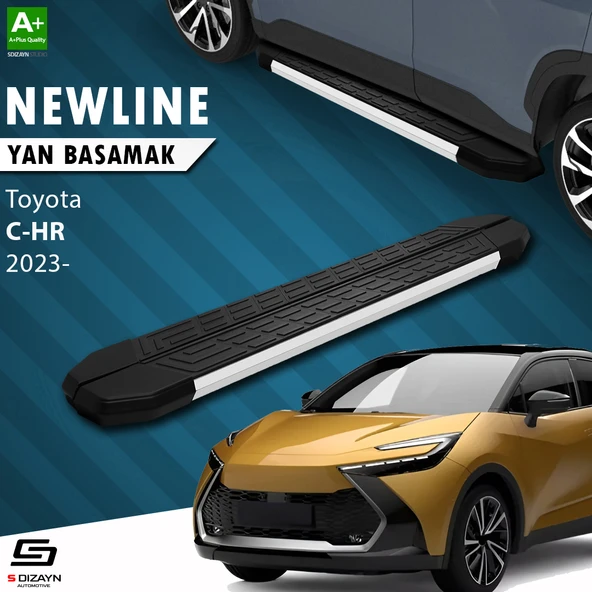 S-Dizayn Toyota C-HR 2 NewLine Aluminyum Yan Basamak 173 Cm 2023 Üzeri A+ Kalite ürün görseli 1
