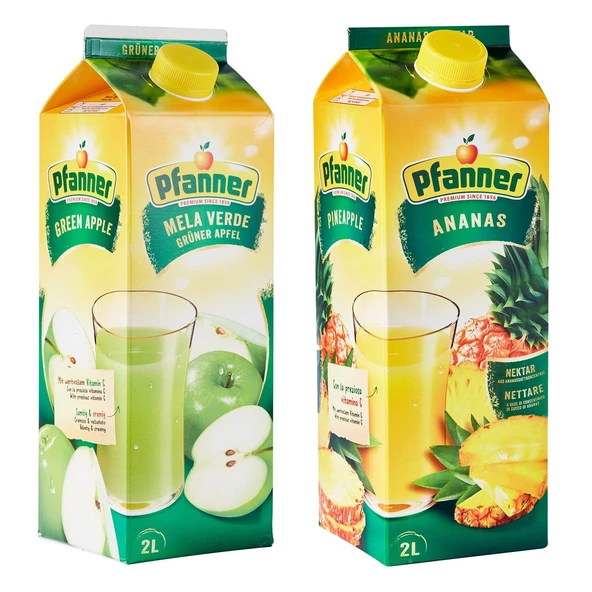 Pfanner 2 lt Yeşil Elma ve Ananas Meyve Suyu 2 li Paket ürün görseli 1