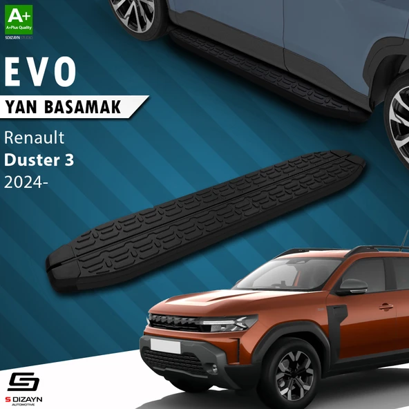 S-Dizayn Renault Duster 3 Evo Siyah Yan Basamak 183 Cm 2024 Üzeri A+ Kalite ürün görseli 1