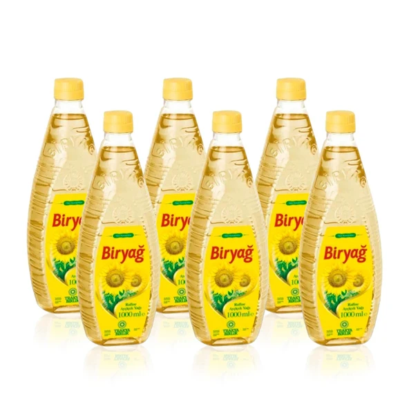 Biryağ Ayçiçek Yağı 1 Lt Pet Ambalaj (6'lı Paket) ürün görseli 1