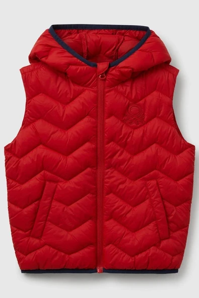 United Colors of Benetton Erkek Bebek 2TWDGJ00G-25K Yelek Kırmızı ürün görseli 1