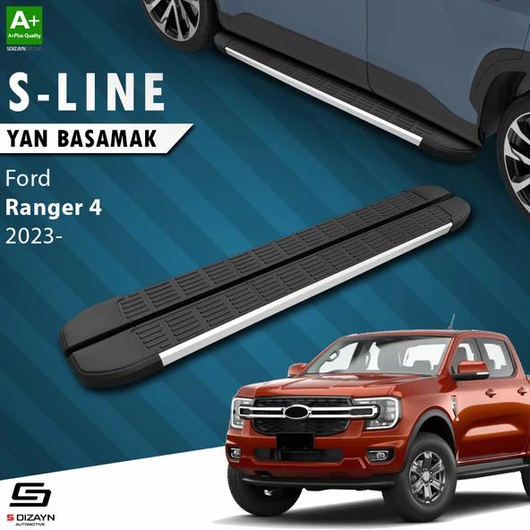 S-Dizayn Ford Ranger 4 S-Line Aluminyum Yan Basamak 203 Cm 2023 Üzeri A+ Kalite ürün görseli 1