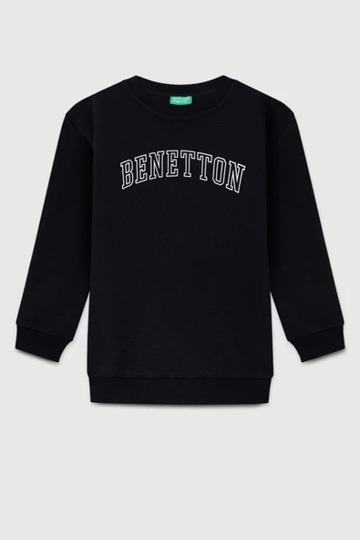 United Colors of Benetton Erkek Çocuk BNT-B23342 Sweatshirt Siyah ürün görseli 1