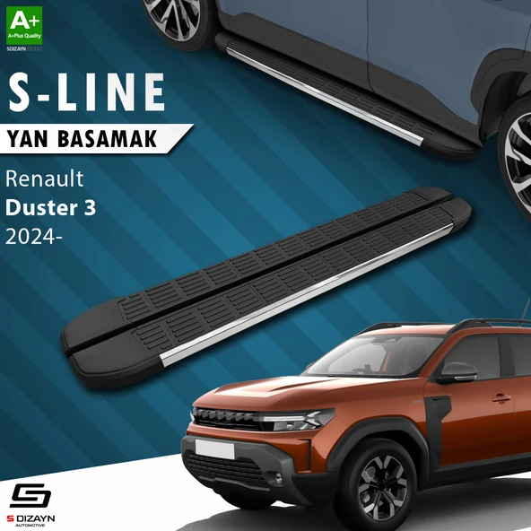 S-Dizayn Renault Duster 3 S-Line Krom Yan Basamak 183 Cm 2024 Üzeri A+ Kalite ürün görseli 1