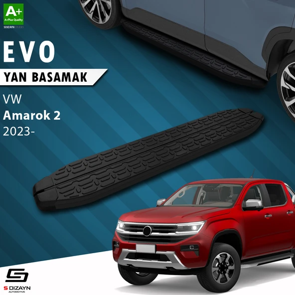 S-Dizayn VW Amarok 2 Evo Siyah Yan Basamak 203 Cm 2023 Üzeri A+ Kalite ürün görseli 1