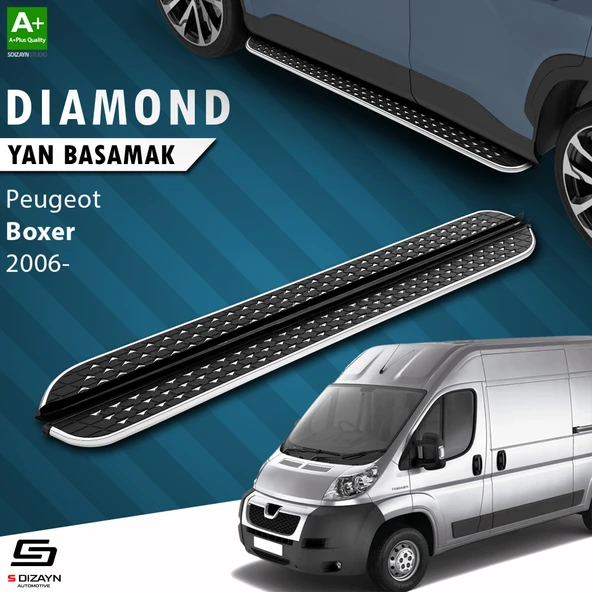 S-Dizayn Peugeot Boxer 3 Orta Şase Diamond Krom Yan Basamak 253 Cm 2006 Üzeri A+ Kalite ürün görseli 1