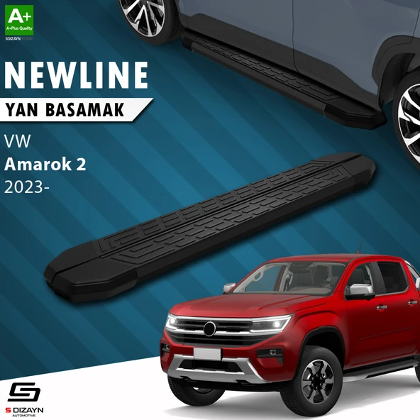 S-Dizayn VW Amarok 2 NewLine Siyah Yan Basamak 203 Cm 2023 Üzeri A+ Kalite ürün görseli 1