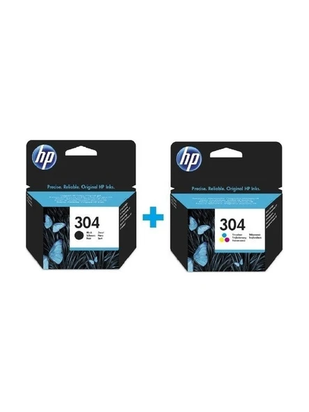HP 304 Siyah N9K06AE + Hp 304 Renkli N9K05AE Avantaj Kartuş Seti ürün görseli 1
