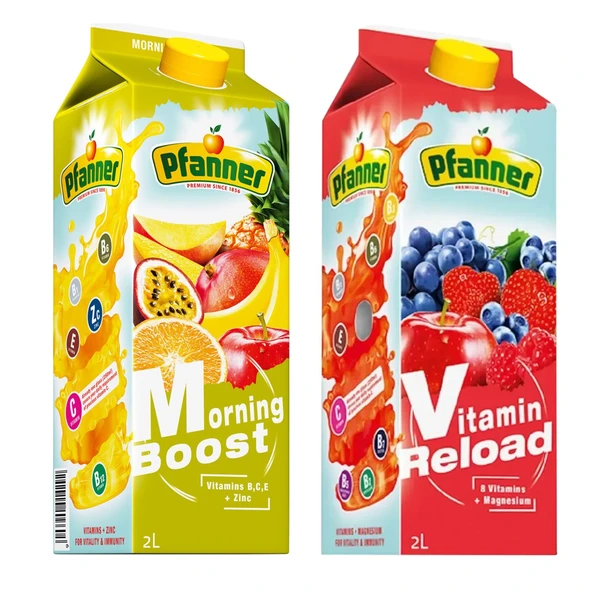 Pfanner 2 lt Morning Boost ve Vitamin Reload Meyve Suyu 2 li Paket ürün görseli 1