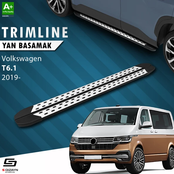 S-Dizayn VW Transporter T6.1 Kısa Şase TrimLine Gri Yan Basamak 215 Cm 2019-2025 ürün görseli 1