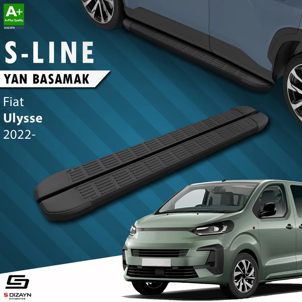 S-Dizayn Fiat Ulysse Uzun Şase S-Line Siyah Yan Basamak 243 Cm 2022 Üzeri A+ Kalite ürün görseli 1