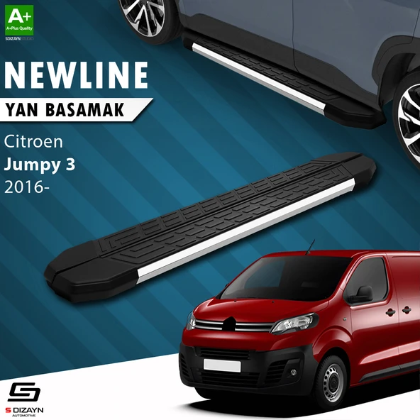 S-Dizayn Citroen Jumpy 3 Kısa Şase NewLine Krom Yan Basamak 213 Cm 2016 Üzeri A+ Kalite ürün görseli 1