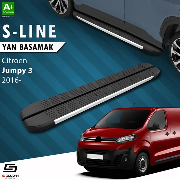 S-Dizayn Citroen Jumpy 3 Kısa Şase S-Line Aluminyum Yan Basamak 213 Cm 2016 Üzeri A+ Kalite ürün görseli 1