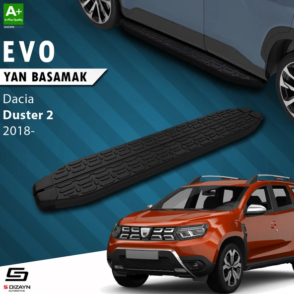 S-Dizayn Dacia Duster 2 Evo Siyah Yan Basamak 183 Cm 2018-2023 A+ Kalite ürün görseli 1