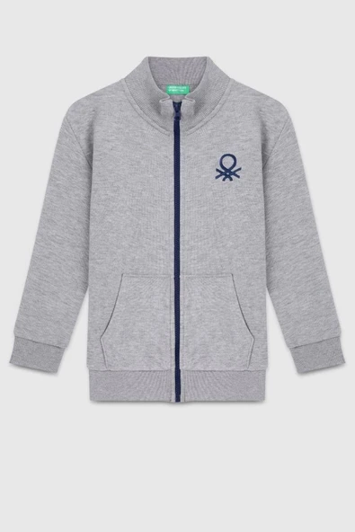 United Colors of Benetton Erkek Çocuk BNT-B23351Sweatshirt Gri Melanj ürün görseli 1