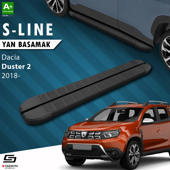 S-Dizayn Dacia Duster 2 S-Line Siyah Yan Basamak 183 Cm 2018-2023 A+ Kalite ürün görseli 1