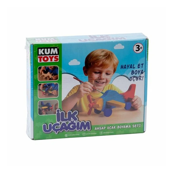 KM5869 KUMTOYS İLK UÇAĞIM AHŞAP BOYAMA SETİ ürün görseli 1